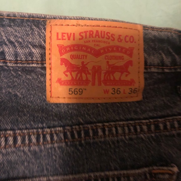 Levis levi Mens ripped 569 jeans 36×36 rare size - Picture 3 of 7